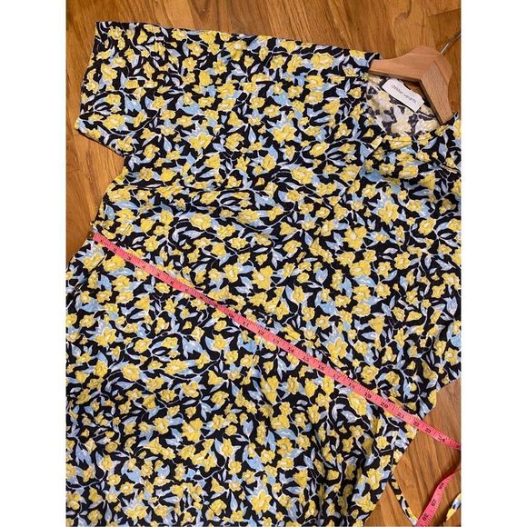 Christian Wijnants Blue and Yellow Floral Belted Dress Size Small, MSRP $725 - Picture 12 of 16